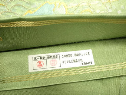 平和屋着物●西陣　川島織物　六通柄袋帯　風景文　金銀糸　正絹　逸品　DABD0903op