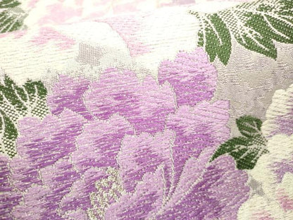平和屋着物●両面　六通柄袋帯　牡丹　金銀糸　ラメ糸　やまと誂製　正絹　逸品　DABD0909op