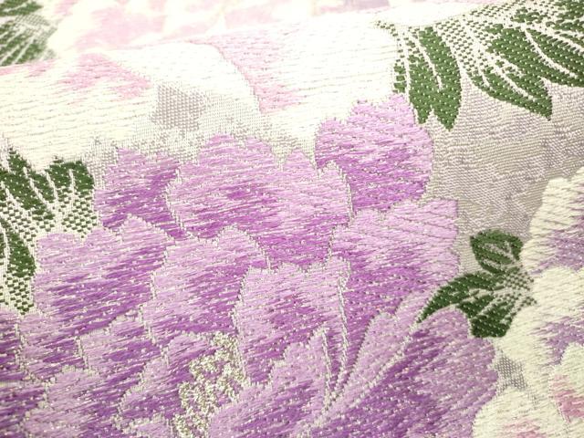 平和屋着物●両面　六通柄袋帯　牡丹　金銀糸　ラメ糸　やまと誂製　正絹　逸品　DABD0909op