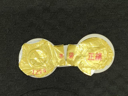 平和屋着物●西陣　六通柄袋帯　草木染　幾何学文様　金糸　正絹　逸品　未使用　DABD0913op