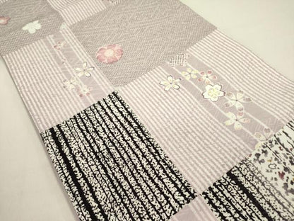 平和屋着物●全通柄袋帯　切嵌　舞桜　正絹　逸品　DABD0930op