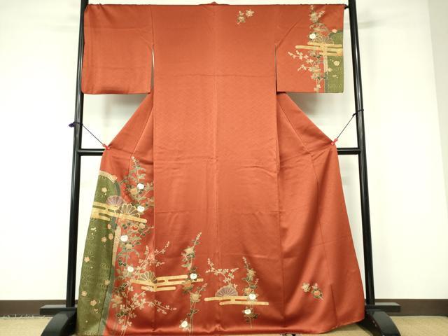 平和屋着物■訪問着 駒刺繍 草花 金彩 正絹 逸品 DABD0942op