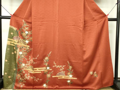 平和屋着物■訪問着 駒刺繍 草花 金彩 正絹 逸品 DABD0942op
