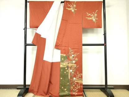 平和屋着物■訪問着 駒刺繍 草花 金彩 正絹 逸品 DABD0942op