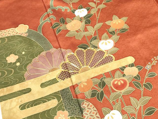 平和屋着物■訪問着 駒刺繍 草花 金彩 正絹 逸品 DABD0942op