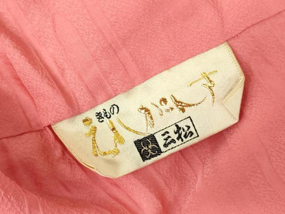 平和屋着物■上質な色無地 霞地紋 甚三紅色 正絹 逸品 DABD0947op