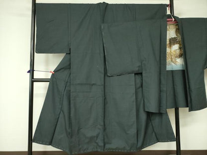 平和屋着物■男性 お召 アンサンブル 亀甲柄 正絹 逸品 DABD0956op