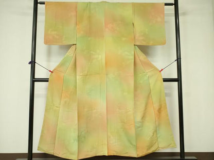 平和屋着物■上質な小紋 地紙花地紋 暈し染め 正絹 逸品 DABD0960op