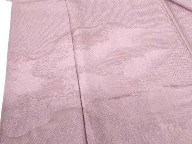 平和屋着物■無地絵羽訪問着 立波地紋 葡萄鼠色 正絹 逸品 DABD0983op