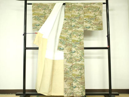 平和屋着物■上質な小紋 型染 草花文 正絹 逸品 DABD1000op
