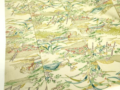 平和屋着物■上質な小紋 型染 草花文 正絹 逸品 DABD1000op