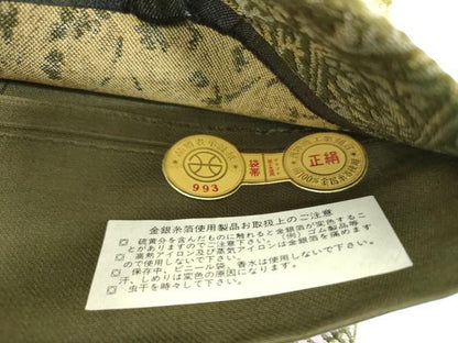 平和屋着物●西陣　六通柄袋帯　唐織　道長名物裂花文　笹蔓緞子　金糸　証紙付き　正絹　逸品　未使用　DABD1001ps