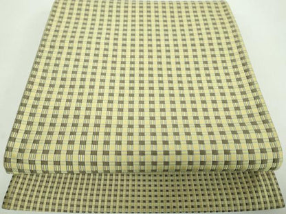 平和屋着物●六通柄袋帯　唐織　格子　正絹　逸品　DABD1005ps