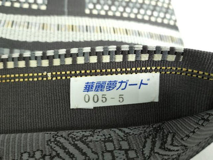 平和屋着物●両面　六通柄袋帯　唐織　横段文　正絹　逸品　DABD1006ps