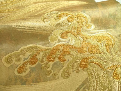 平和屋着物●伝統工芸士　紋屋文左衛門　六通柄袋帯　琳派　波がしら図　金糸　引箔　正絹　逸品　DABD1012ps