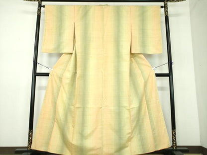 平和屋着物●紅花紬　米沢　霞間道　正絹　逸品　DABD1017ps