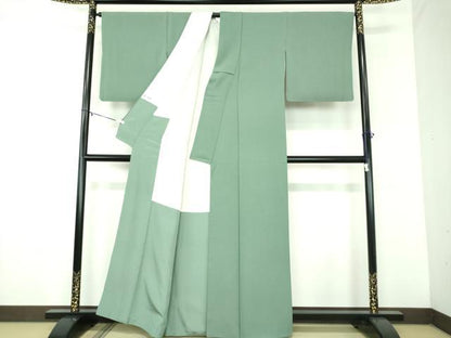 平和屋着物●ファッションデザイナー 花井幸子監修　色無地　薄青色　正絹　逸品　DABD1019ps