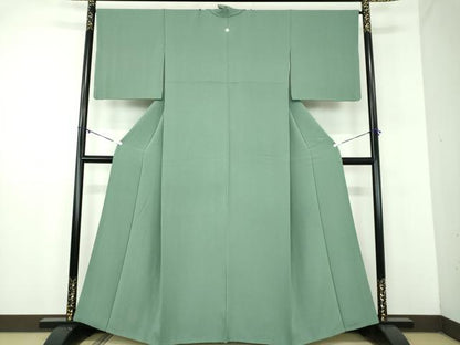 平和屋着物●ファッションデザイナー 花井幸子監修　色無地　薄青色　正絹　逸品　DABD1019ps
