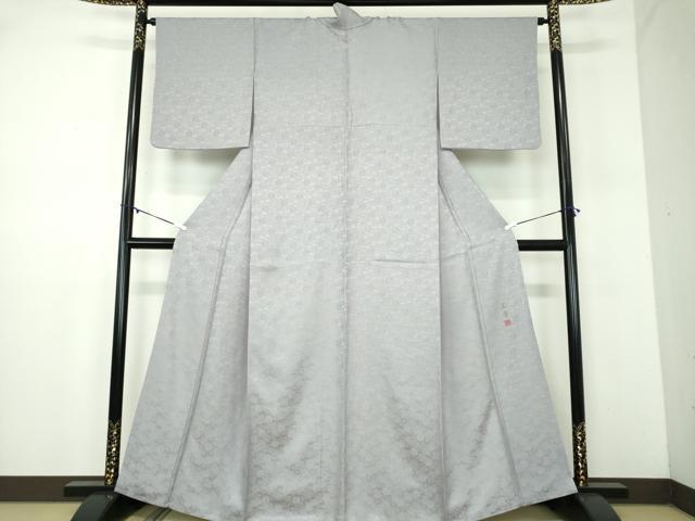 平和屋着物●染色作家　奥田祐斎　染工房　色無地　菊尽くし地紋　紅碧色　正絹　逸品　DABD1022ps