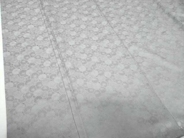 平和屋着物●染色作家　奥田祐斎　染工房　色無地　菊尽くし地紋　紅碧色　正絹　逸品　DABD1022ps