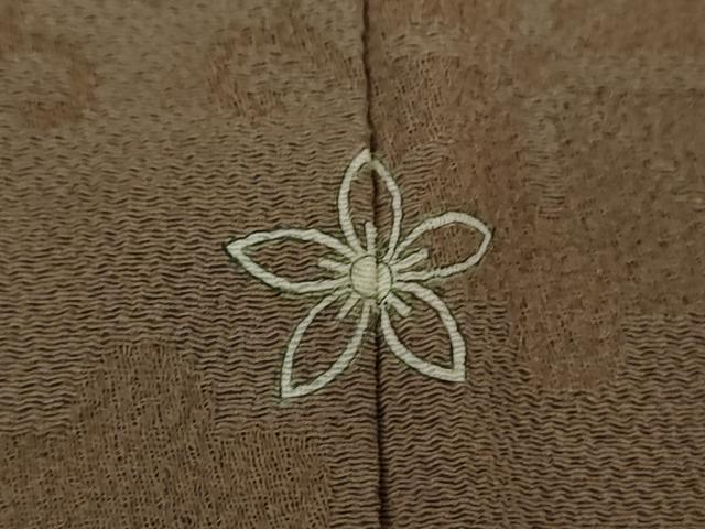 平和屋着物●上質な色無地　花菱地紋　涅色　正絹　逸品　DABD1023ps