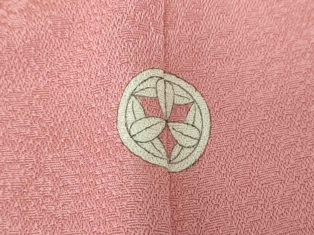平和屋着物●上質な色無地　霞地紋　長春色　正絹　逸品　DABD1025ps