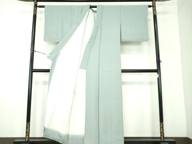 平和屋着物●上質な色無地　霞地紋　秘色色　正絹　逸品　未使用　DABD1027ps