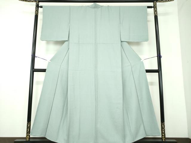 平和屋着物●上質な色無地　霞地紋　秘色色　正絹　逸品　未使用　DABD1027ps