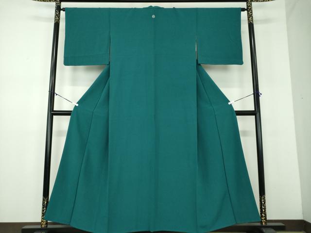 平和屋着物●上質な色無地　高麗納戸色　正絹　逸品　DABD1029ps