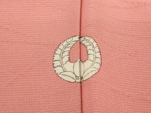 平和屋着物●上質な色無地　芝地紋　紅梅色　正絹　逸品　未使用　DABD1030ps