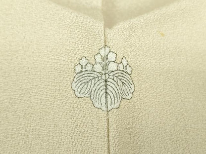平和屋着物●無地絵羽訪問着　道長花地紋　象牙色　ロング丈　正絹　逸品　DABD1033ps