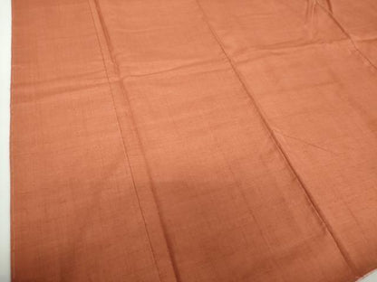 平和屋着物●結城紬　色無地　樺色　やまと誂製　正絹　逸品　未使用　DABD1039ps