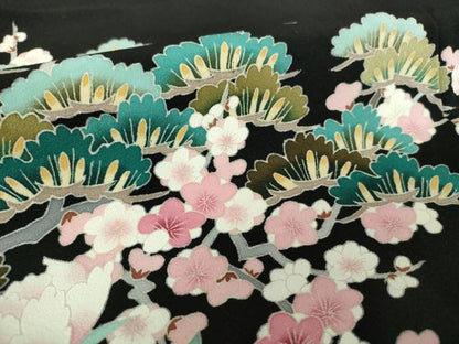 平和屋着物●本場加賀友禅作家　森田耕三　黒留袖　四季の花　正絹　逸品　未使用　DABD1042ps