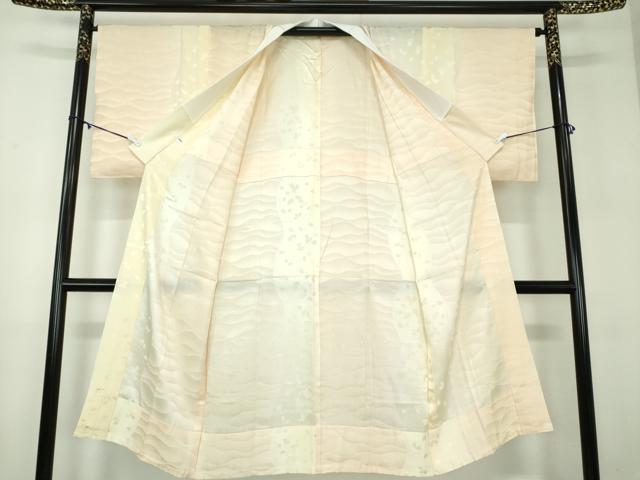 平和屋着物●上質な長襦袢　無双仕立て　舞桜地紋　暈し染め　正絹　逸品　未使用　DABD1044ps