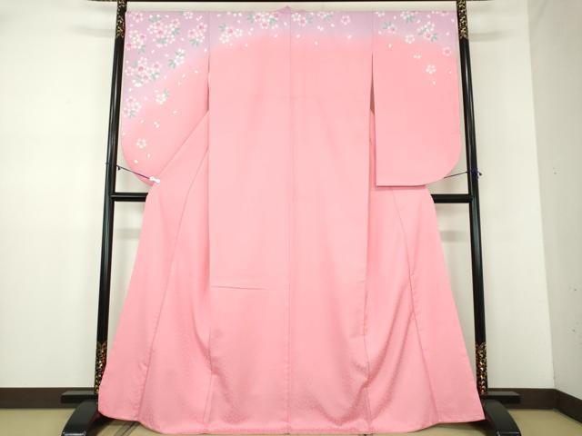 平和屋着物●小振袖　二尺袖　舞桜　暈し染め　洗える着物　DABD1047ps