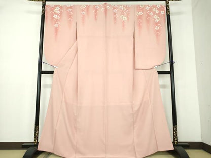 平和屋着物●小振袖　二尺袖　舞桜　暈し染め　金彩　洗える着物　DABD1048ps
