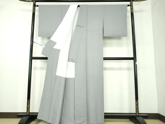 平和屋着物●上質な色無地　霞地紋　淡藤色　正絹　逸品　DABD1058ps
