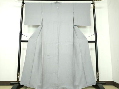 平和屋着物●上質な色無地　霞地紋　淡藤色　正絹　逸品　DABD1058ps