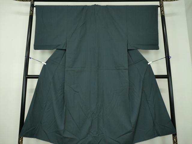 平和屋着物●男性　お召　格子　正絹　逸品　DABD1062ps