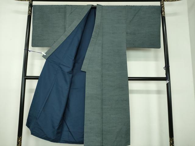 平和屋着物●男性　紬　色無地　羊羹色　正絹　逸品　DABD1067ps