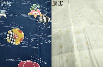 平和屋着物●上質な小紋　型染　吹き寄せ花文　正絹　逸品　DABD1070ps