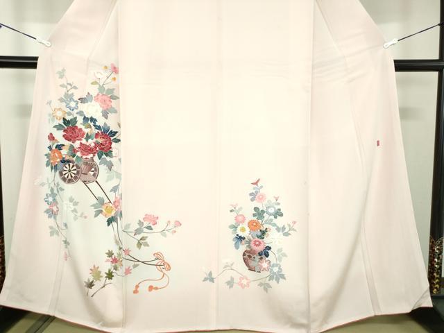 平和屋着物●訪問着　友禅　作家物　花車文　暈し染め　正絹　逸品　DABD1071ps