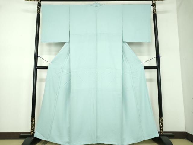 平和屋着物●上質な色無地　紋意匠　水色　正絹　逸品　DABD1072ps