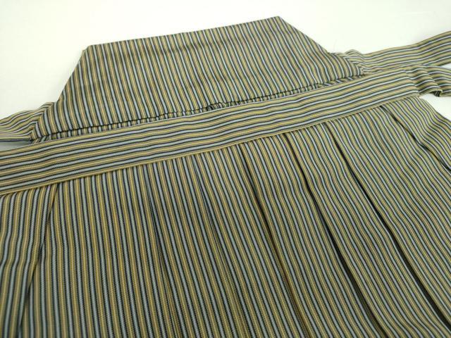 平和屋着物●男性　行灯袴　鶴客平袴　縞　正絹　逸品　DABD1073ps