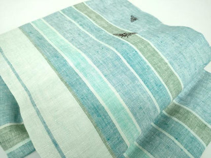 平和屋着物●ワンタッチつけ帯　総刺繍　蝉　間道　麻　逸品　未使用　DABD1085ps