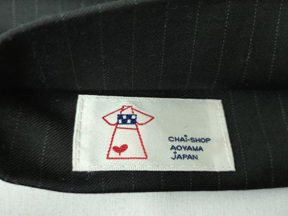 平和屋着物●ワンタッチつけ帯　縞　黒地　逸品　未使用　DABD1086ps