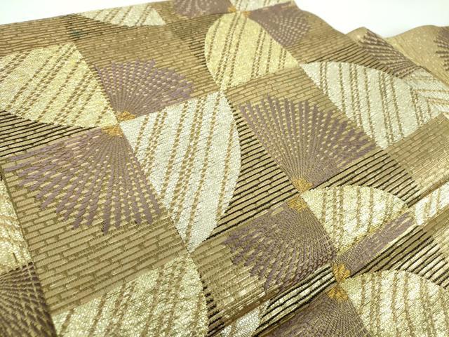 平和屋着物●つけ帯　市松花文　金銀糸　鈴乃屋扱い　正絹　逸品　DABD1089ps