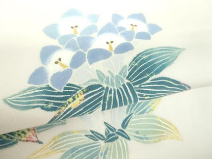 平和屋着物●染織作家　竹村紫浩　塩瀬　九寸名古屋帯　一珍染の世界　草花文　銀彩　証紙付き　正絹　逸品　DABD1103ps