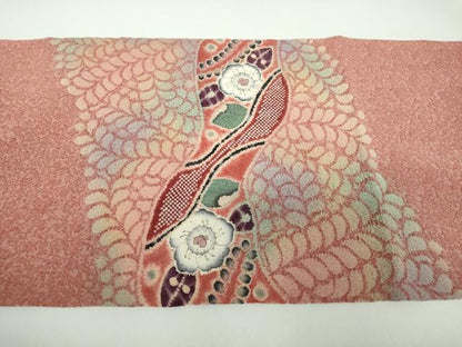 平和屋着物●伝統工芸士　水野保　保辻が花染　九寸開き名古屋帯　絞り　辻が花　鬼しぼ縮緬　正絹　逸品　DABD1105ps