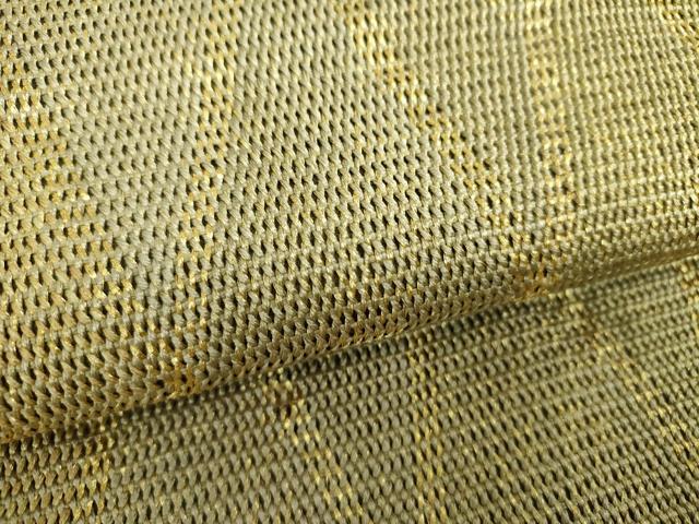 平和屋着物●ひなや工房　くむ・あむ・おる　伊豆蔵明彦　全通柄袋帯　菱間道　金糸　正絹　逸品　未使用　DABD1115ps